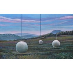   Czobor Sándor - Holdbéli táj (39x62cm) olaj/kasírozott vászon