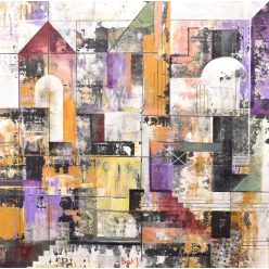   Bak Judit - A fragile moment of a house (No II.) (50x50cm) oil/wood