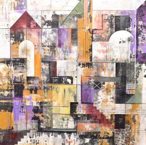 Bak Judit - A fragile moment of a house (No II.) (50x50cm) oil/wood