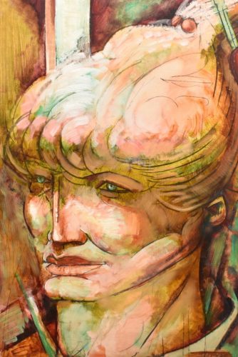 Müller Árpád - Zöld szem (54x35cm) olaj/vászon