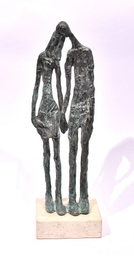 Szőke János - Sétáló pár (32x10x10cm) bronz