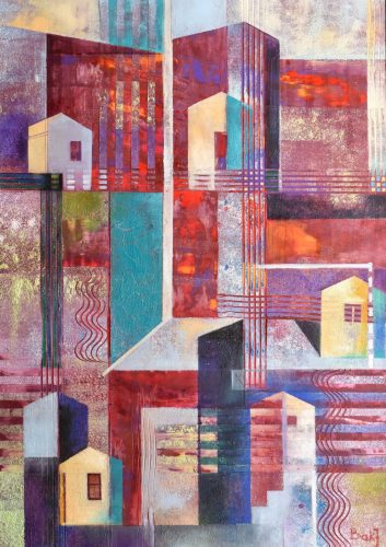 Judit Bak - Timeless Being (No.V.) (70 x 50 cm) oil/wood