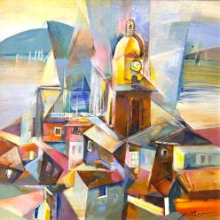 Fekete József - St Tropez lights (40x40cm) oil/mdf