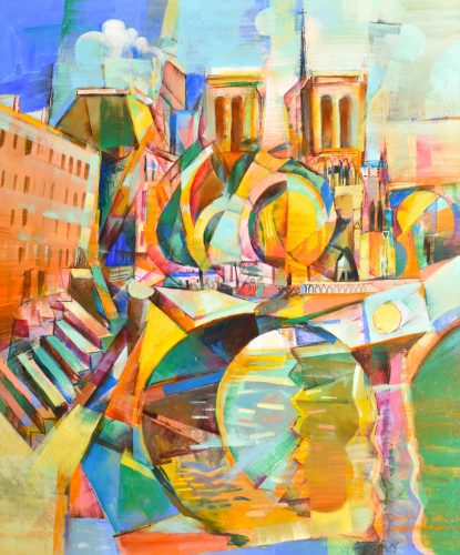 Fekete József - Notre Dame (60 x 50 cm) olaj/farost
