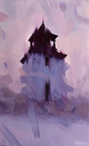 Nagy Tibor - Elveszett a télben (40x25cm) olaj/vászon