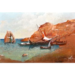 Neogrády Antal - Nyugodt öböl (40 x 60 cm) olaj/farost