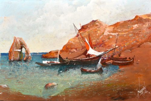 Neogrády Antal - Nyugodt öböl (40 x 60 cm) olaj/farost