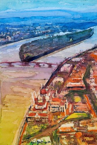 Bihon Győző - Margaret - Island (28 x 19cm) aquarelle/paper