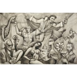 Boros Attila - Romkocsma (40 x 60 cm) vegyes technika