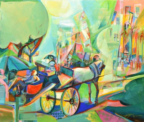 Fekete József - Malagai konflis (50x60cm) olaj/farost