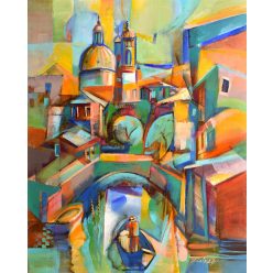 Fekete József - Szerelmes Velence (50x40cm) olaj/farost