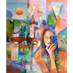 Fekete József - Városligeti pillanat (60x50cm) olaj/fa