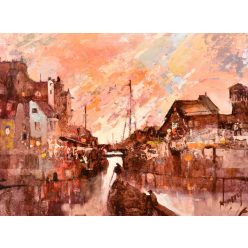 Neogrády Antal - Alkonyat (30 x 40 cm) olaj/fa