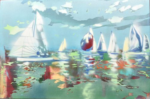 Barakonyi Zsombor - G. L. 80  (50 x 150 cm) mixed technique