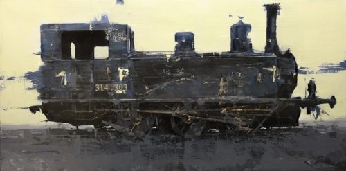 Nagy Tibor - A múlt súlya (50x100cm) olaj/vászon