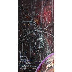   Bihon Győző - Csillagok között VI. (100 x 50 cm) olaj/vászon