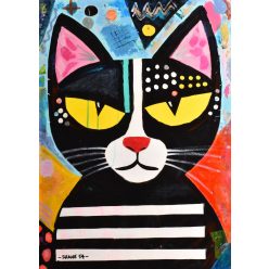   Shane 54 (Császár Előd) - Nagyon mérges cica (70x50cm) olaj/fa