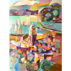 Fekete József - St. Tropez (80 x 60 cm) olaj/farost