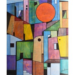 Pálfy Julianna - Nap-korong (60 x 50 cm) olaj/vászon