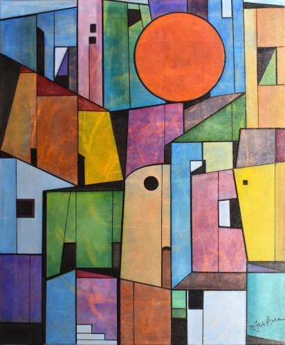 Pálfy Julianna - Nap-korong (60 x 50 cm) olaj/vászon