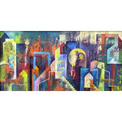 Bak Judit - Memory retrieval (60x120cm) oil/wood