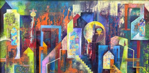 Bak Judit - Memory retrieval (60x120cm) oil/wood