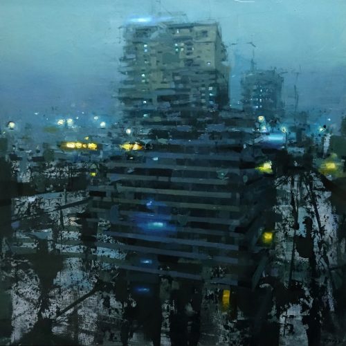 Nagy Tibor - Esti vonzerő (80x80cm) olaj/fa