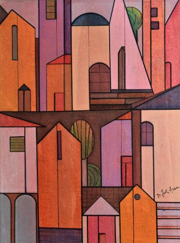 Pálfy Julianna - Életterek (40 x 30 cm) olaj/vászon