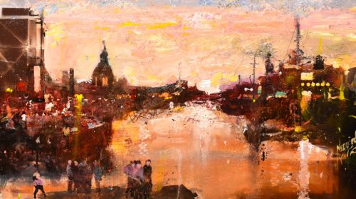 Neogrády Antal - Tornyok között (35x60cm) olaj/farost