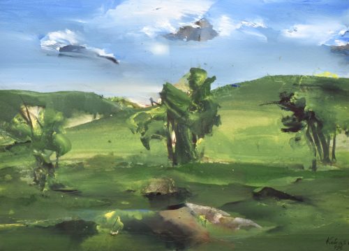 Kokas Ignác – Út befelé (32x47 cm) olaj/karton