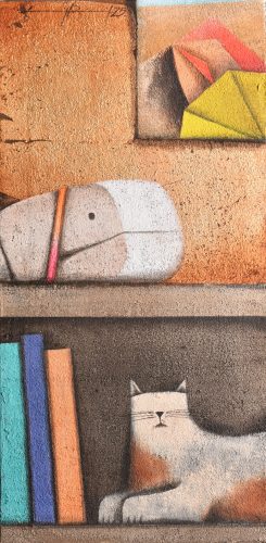 Ludvig Dániel - Önmagam szobra (60x30cm) olaj/vászon