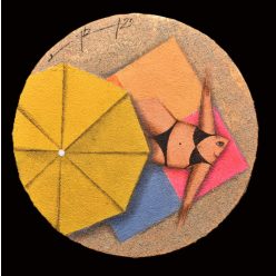 Ludvig Dániel - On the beach II. (30x30cm) olaj/vászon