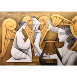 Boros Attila - Égi líra (70x100cm) olaj/vászon