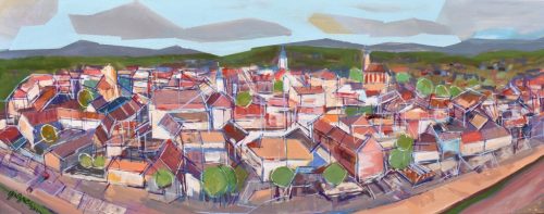 Győző Bihon - Szentendre (40 x 100 cm) oil/canvas