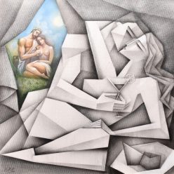   Boros Attila - Előző élet - Mámor (40x40cm) olaj/vászon 