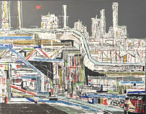 Bihon Győző - Áramlás (70x90cm) akril/vászon
