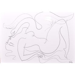   Boros Attila - Léda és a hattyú (21 x 30 cm) grafika/papír