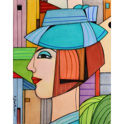 Pálfy JuliAnna - Profilból (30x24cm) olaj/vászon