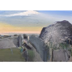   Kokas Ignác – Fémlő ég a romos major felett (50x70 cm) oil/MDF