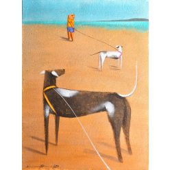 Ludvig Dániel - Az agarakkal (80x60cm) olaj/vászon