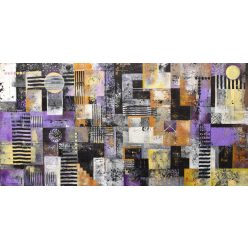   Bak Judit - Egymásra lapolódó idő (No.II.) (40 x 80 cm) olaj/fa