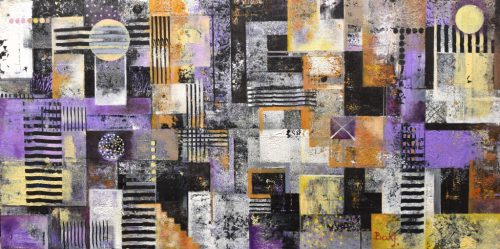 Bak Judit - Egymásra lapolódó idő (No.II.) (40 x 80 cm) olaj/fa