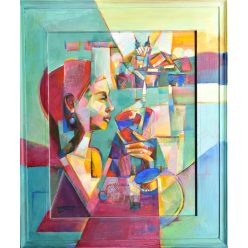   Fekete József - Balatoni délután (Tihany) (66x56cm) olaj/farost