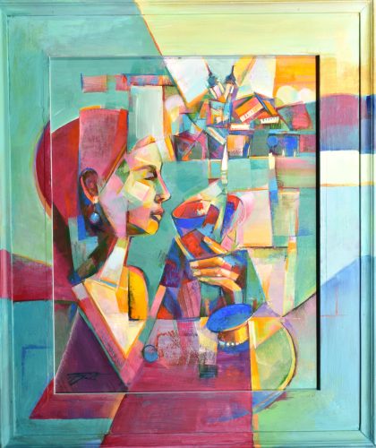 Fekete József - Balatoni délután (Tihany) (66x56cm) olaj/farost
