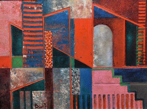 Bak Judit - Különös háztetők (30 x 40 cm) olaj/fa