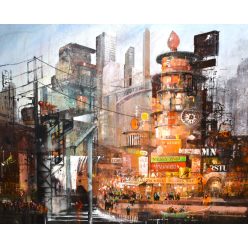 Neogrády Antal - Babel (50x100cm) oil/canvas