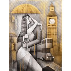 Boros Attila - Londoni randevú (40x30cm) olaj/vászon