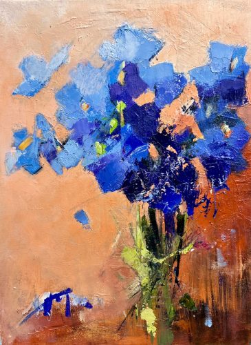 Gécseg András - Kéklő Ibolya (40x30cm) olaj/vászon