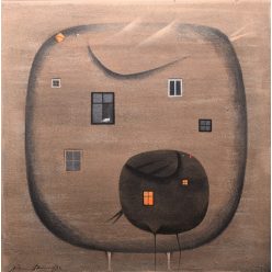 Ludvig Dániel - Madárház (80 x 80 cm) olaj/vászon