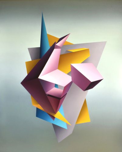 Bors Györgyi - Szürke pajzs (110 x 90 cm) olaj/vászon